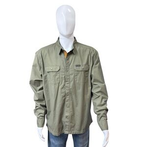 Columbia Men’s Landroamer Lined Shirt AM6702 Snap Button Green Sz Large